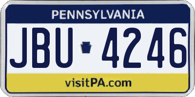 PA license plate JBU4246