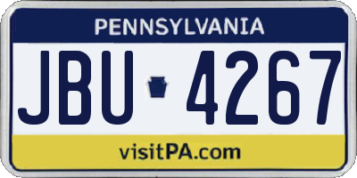PA license plate JBU4267