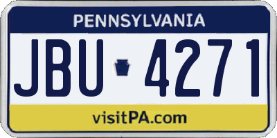 PA license plate JBU4271