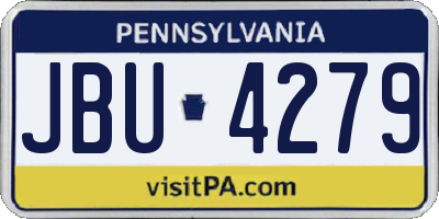 PA license plate JBU4279