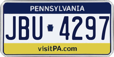 PA license plate JBU4297