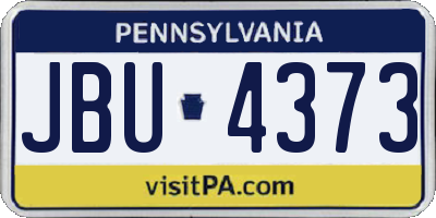 PA license plate JBU4373
