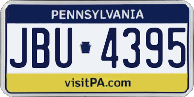 PA license plate JBU4395