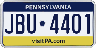 PA license plate JBU4401