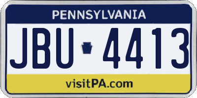 PA license plate JBU4413