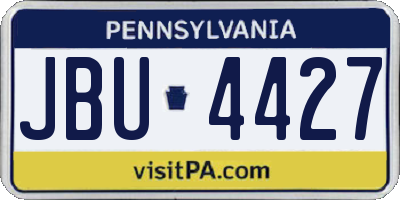 PA license plate JBU4427