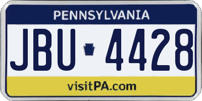 PA license plate JBU4428