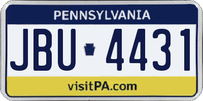 PA license plate JBU4431
