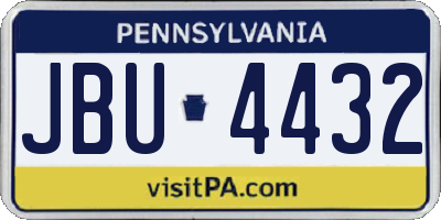 PA license plate JBU4432