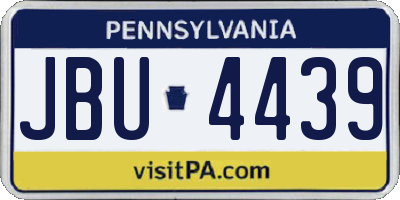PA license plate JBU4439