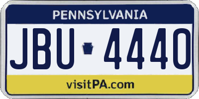 PA license plate JBU4440