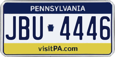 PA license plate JBU4446