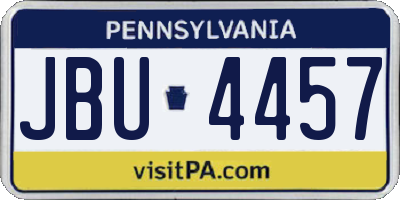 PA license plate JBU4457