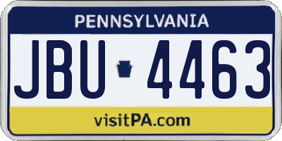 PA license plate JBU4463