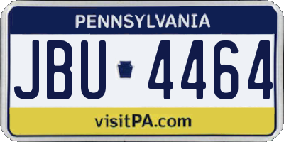 PA license plate JBU4464