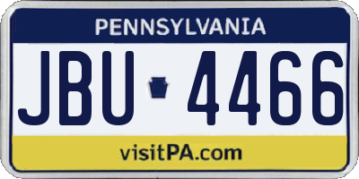 PA license plate JBU4466