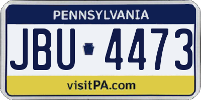 PA license plate JBU4473