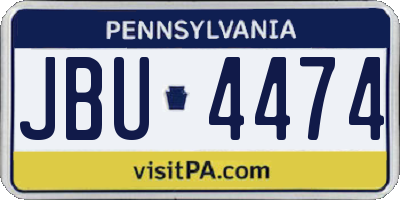 PA license plate JBU4474