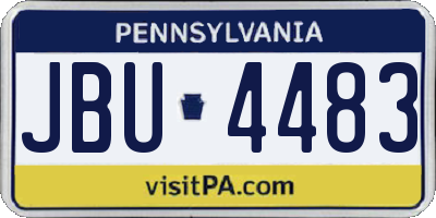 PA license plate JBU4483