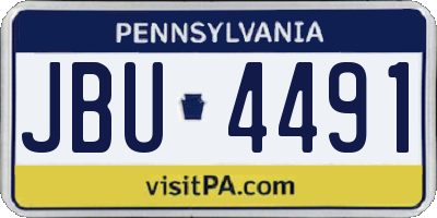 PA license plate JBU4491
