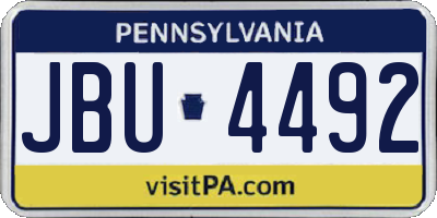 PA license plate JBU4492