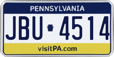 PA license plate JBU4514