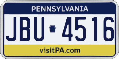 PA license plate JBU4516
