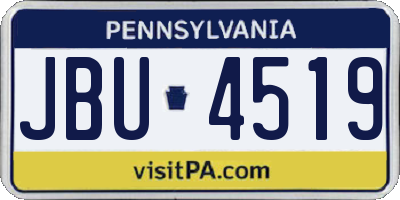 PA license plate JBU4519