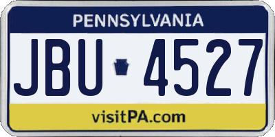 PA license plate JBU4527