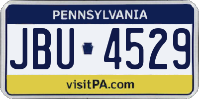 PA license plate JBU4529