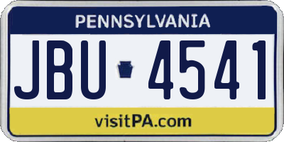 PA license plate JBU4541