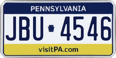 PA license plate JBU4546