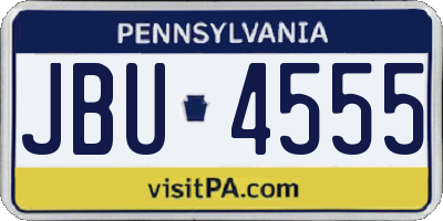 PA license plate JBU4555