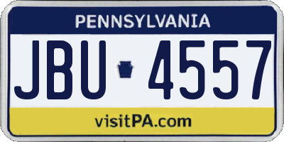 PA license plate JBU4557