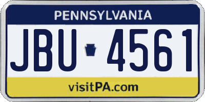 PA license plate JBU4561