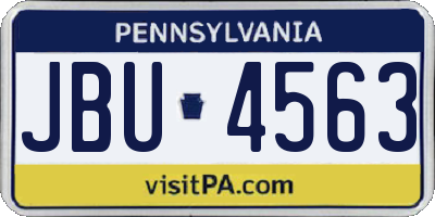 PA license plate JBU4563