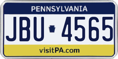 PA license plate JBU4565