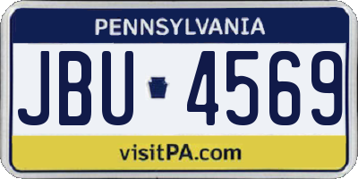 PA license plate JBU4569