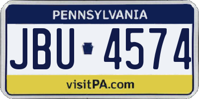 PA license plate JBU4574