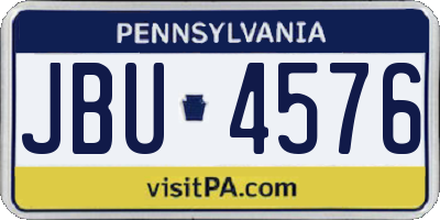 PA license plate JBU4576