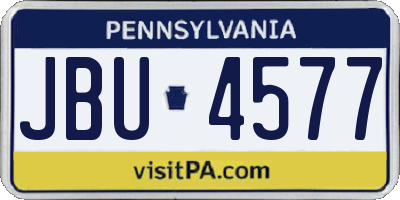 PA license plate JBU4577