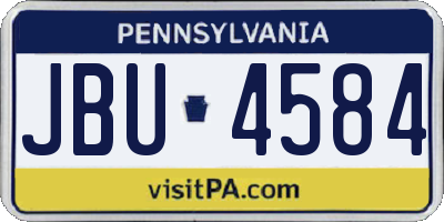 PA license plate JBU4584