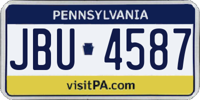 PA license plate JBU4587