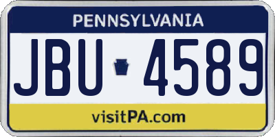 PA license plate JBU4589
