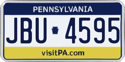 PA license plate JBU4595