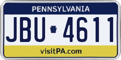 PA license plate JBU4611