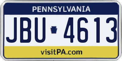 PA license plate JBU4613