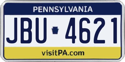 PA license plate JBU4621