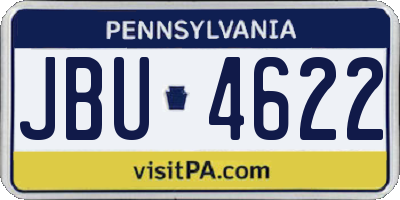 PA license plate JBU4622