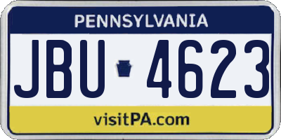 PA license plate JBU4623